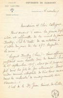 Lettre du recteur Audollent à A. Demangeon (1915)