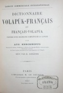 Dictionnaire volapük-français et français-volapük, page de titre
