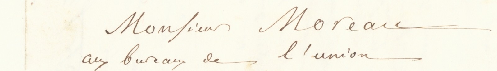 Suscription d'une lettre adressée à Célestin Moreau par Ferdinand Béchart (Ms 4652, dossier Béchart)