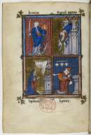 Humilité  ; chute d'Ochozias ; pécheur ; hypocrite (miniature pleine page)