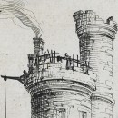 Jacques Callot, Vue du Pont Neuf et de la Tour de Nesle (gravure sur cuivre, 1629)