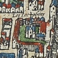 Plan de Paris par Georg Braun, c. 1530. Bibliothèque Mazarine, 2°4878K Res 2