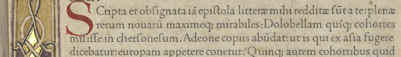 Cicéron, Epistolae... Venise, Nicolas Jenson, 1470 [Inc 18, f. 1]