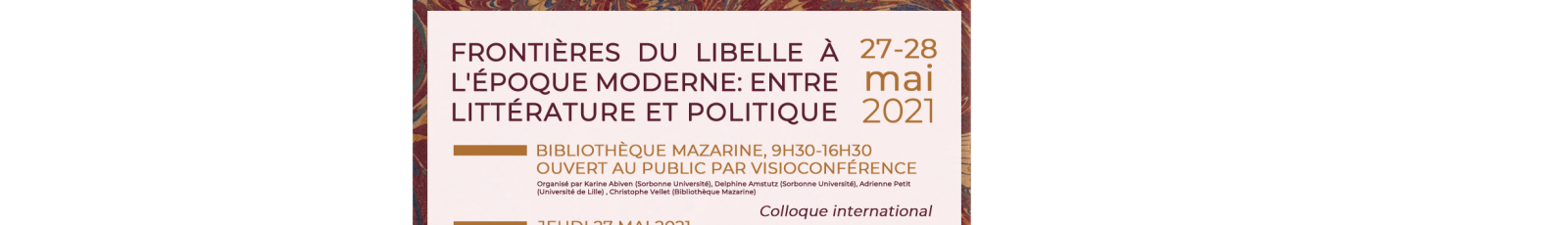 Colloque Mazarinades 2021 - flyer
