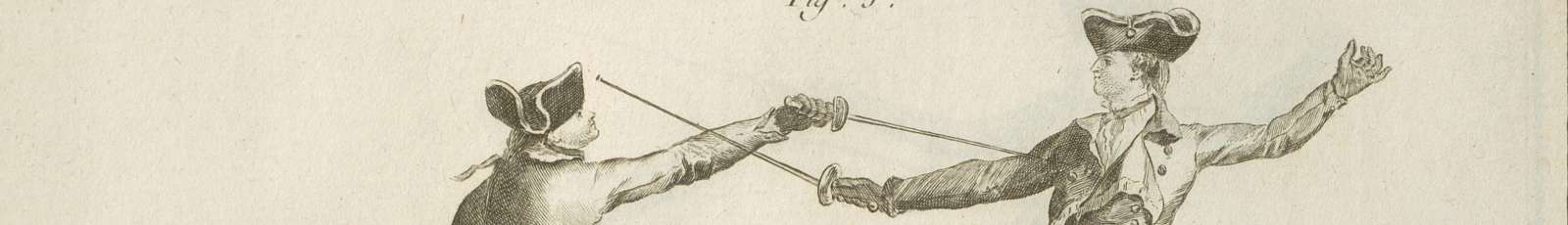 "Escrime" dans "L'Encyclopédie" par M. Diderot et D'Alembert. Bib. Mazarine, 2° 3442-25 pl.2 (extrait)