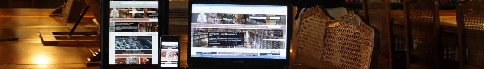 Le nouveaThe new Web Site of the Bibliothèque Mazarine is tablet and smartphone accessibleu site Web de la Bibliothèque Mazarine, accessible depuis mobiles et tablettes